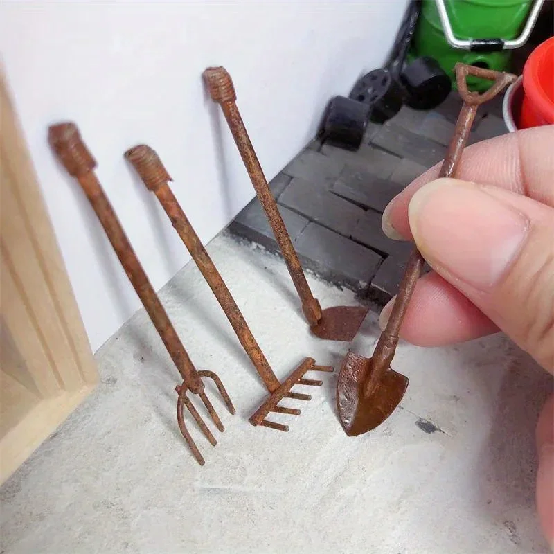 Gardening Tools Toys - 4 sztuk/paczka miniaturowe narzędzia ogrodnicze ozdoby