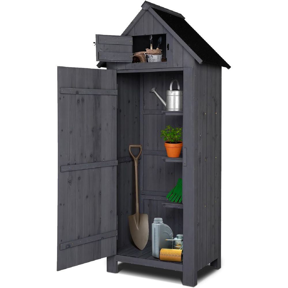 Gardening Tools Wooden - Drewniany schowek ogrodowy na zewnątrz, szafka