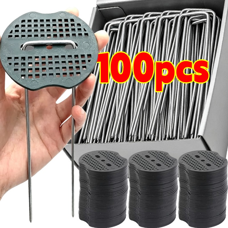 Gardening Tools Types - Kołki ogrodowe typu U, plastikowe podkładki,