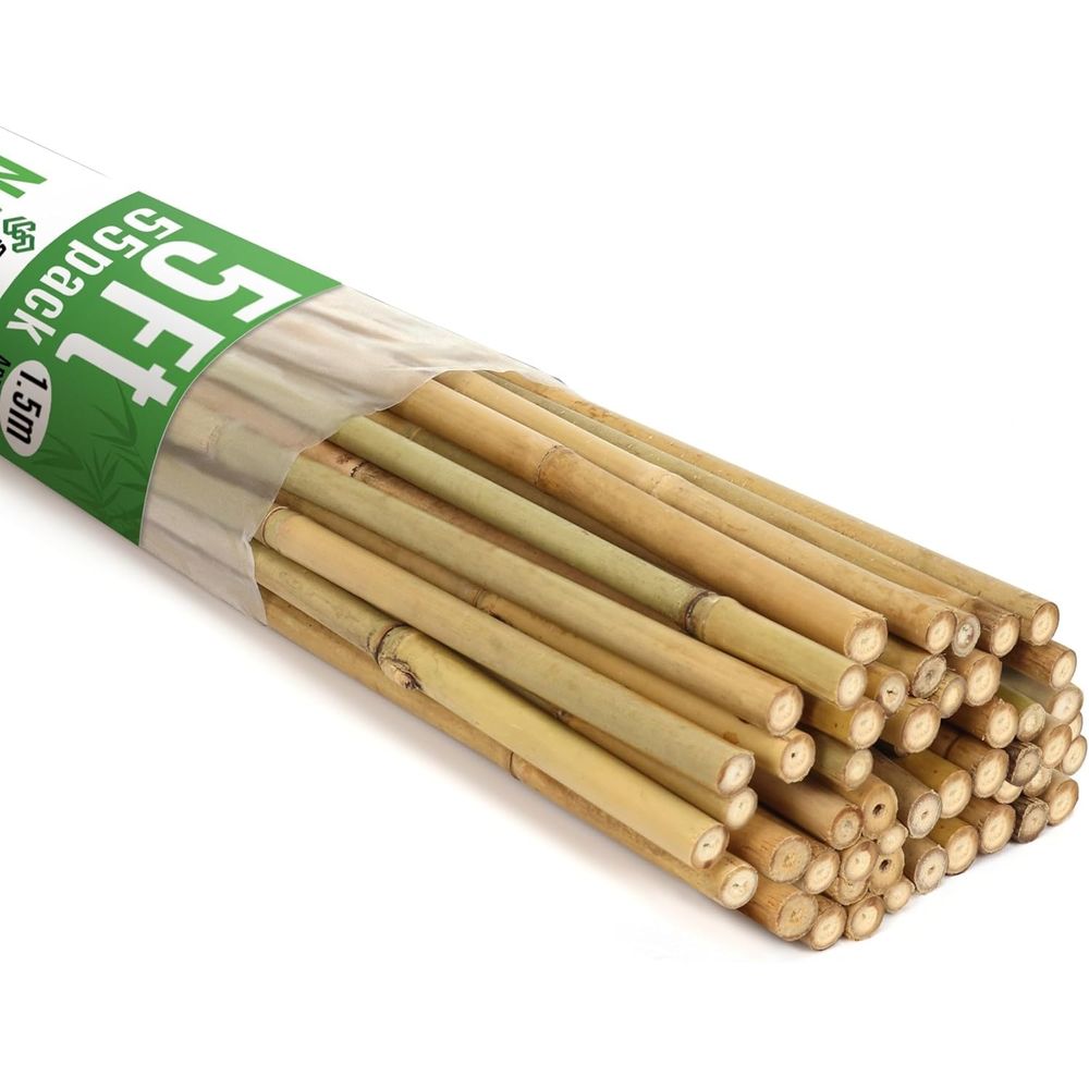 Plant Support Stake - Zestaw 55 bambusowych palików do roślin