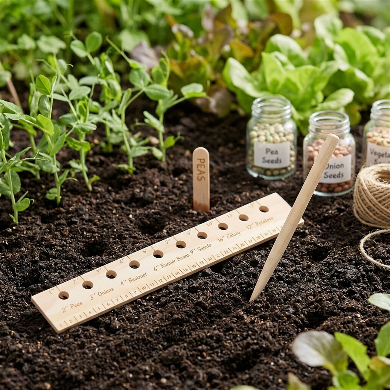 Linijka do sadzenia z litego d – Gardening Tools Wooden recenzja i cena