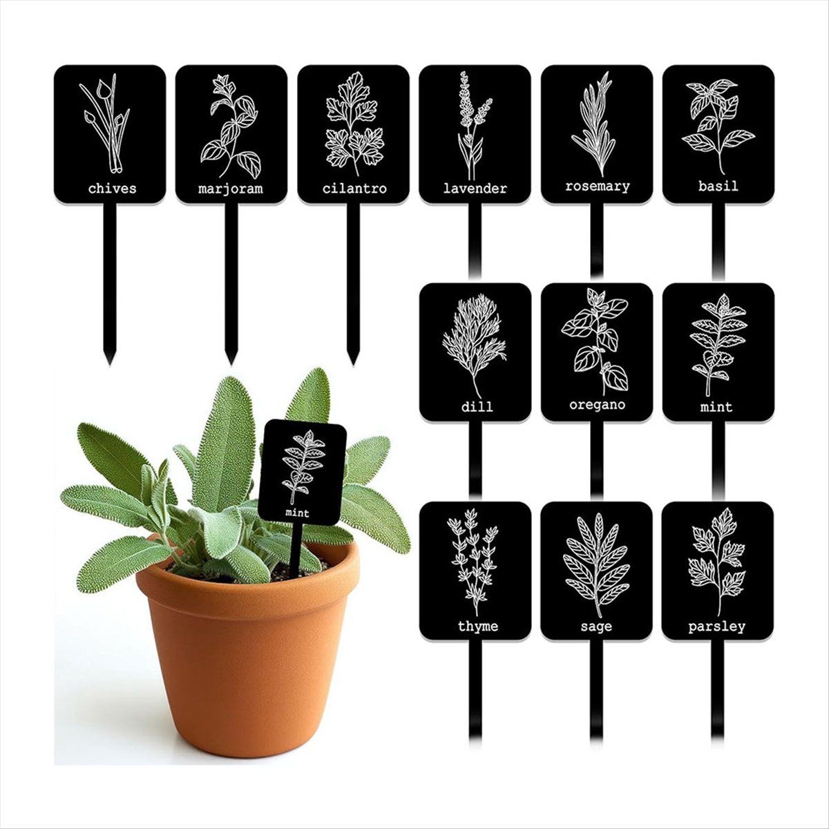 AA14 24 szt. Akrylowe Etykiety – Gardening Tools With Names recenzja i cena